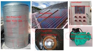 3000L 5000L zentralisierte Solarwarmwasserbereiter-blaues Beschichtungs-Flacheisen-Sonnenkollektor